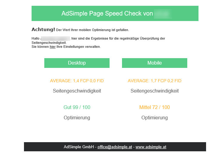 PageSpeed-Check-Email